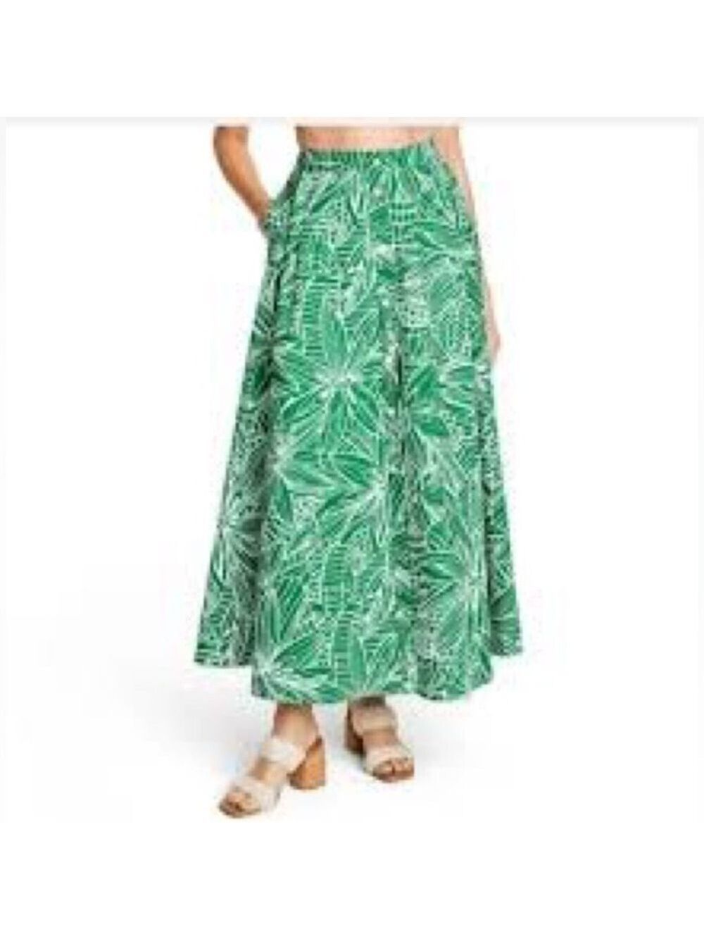 Tabitha Green For Target Botanical Maxi Skirt in Green / White Tropical Print XS